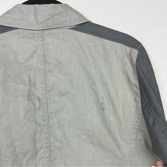 Eileen Fisher Women's Medium Coated Organic Linen Moto Jacket Full Zip Collared - Picture 14 of 16